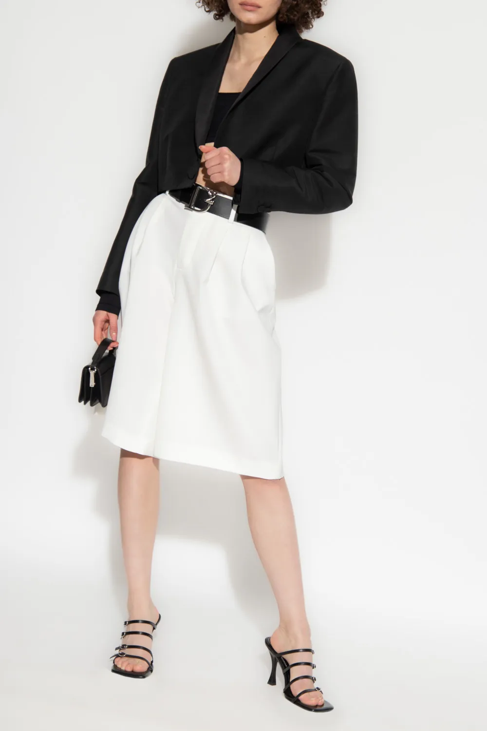 Dsquared2 Cropped Square-Neck Knitted Top