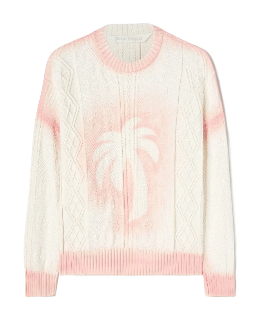 Palm Angels Sprayed Palm Crewneck Jumper