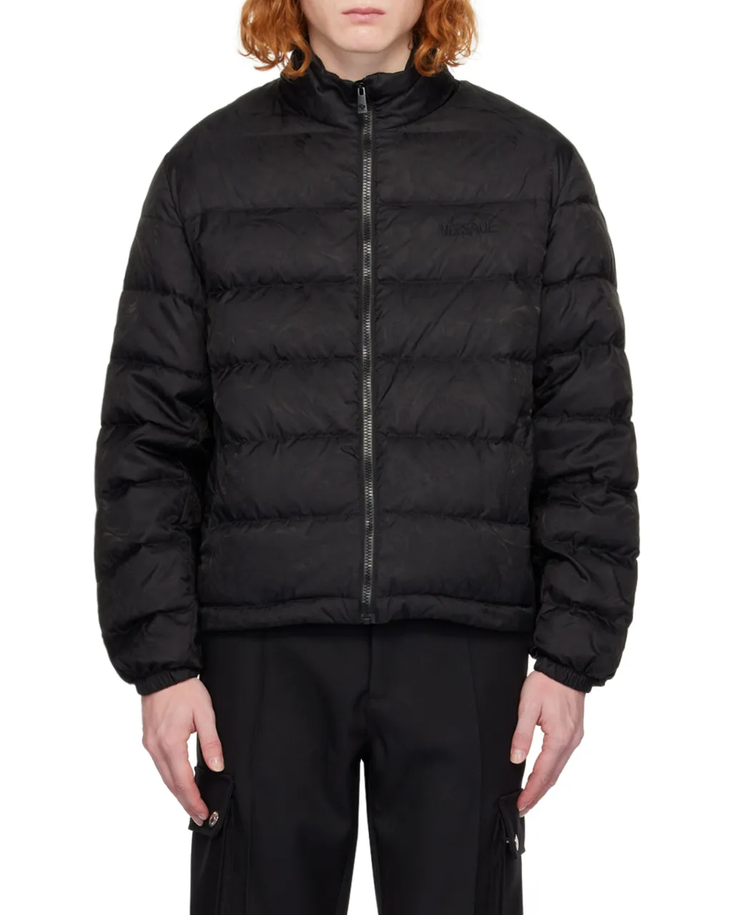 Versace Barocco-Printed Zipped Padded Jacket