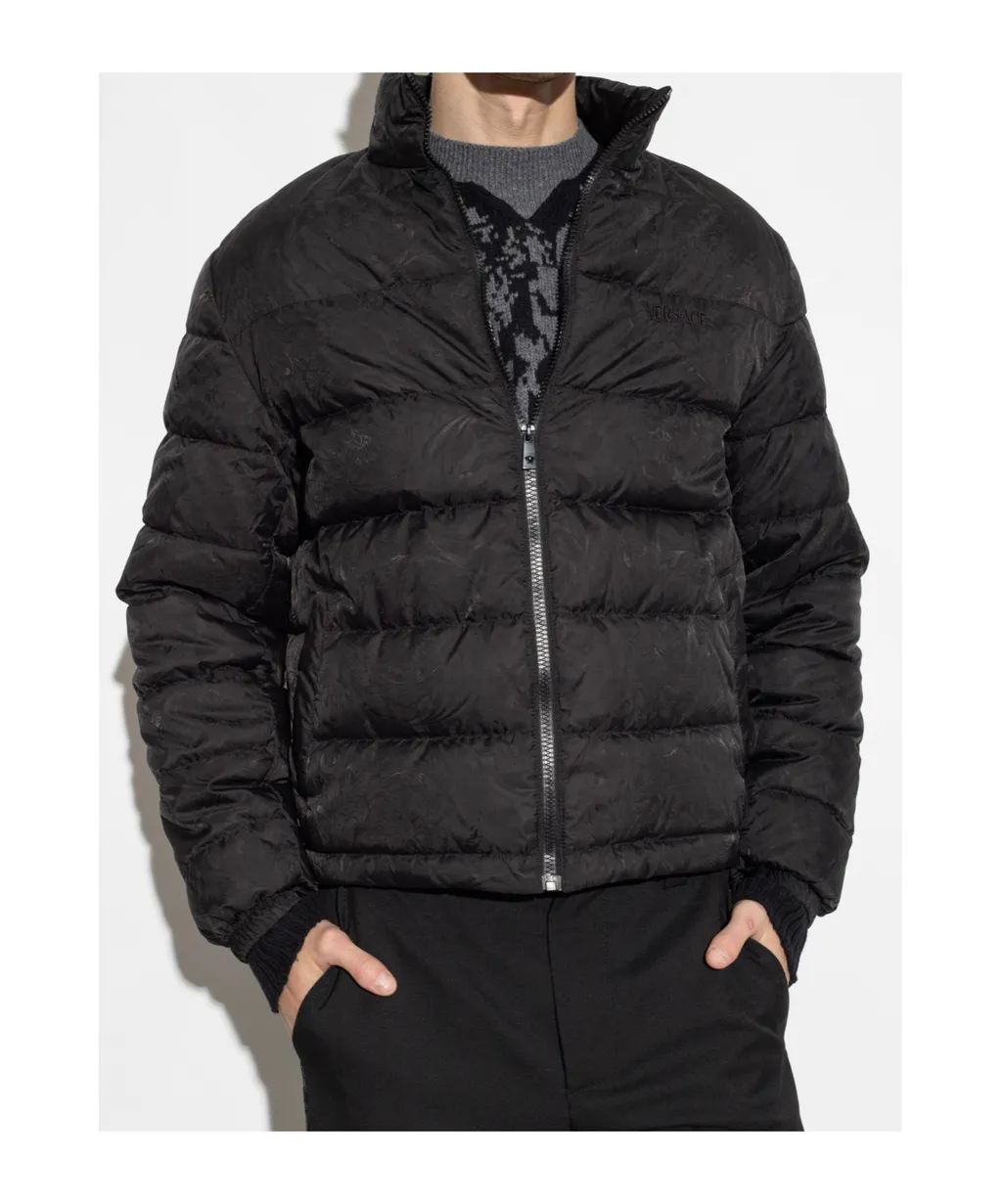 Versace Barocco-Printed Zipped Padded Jacket