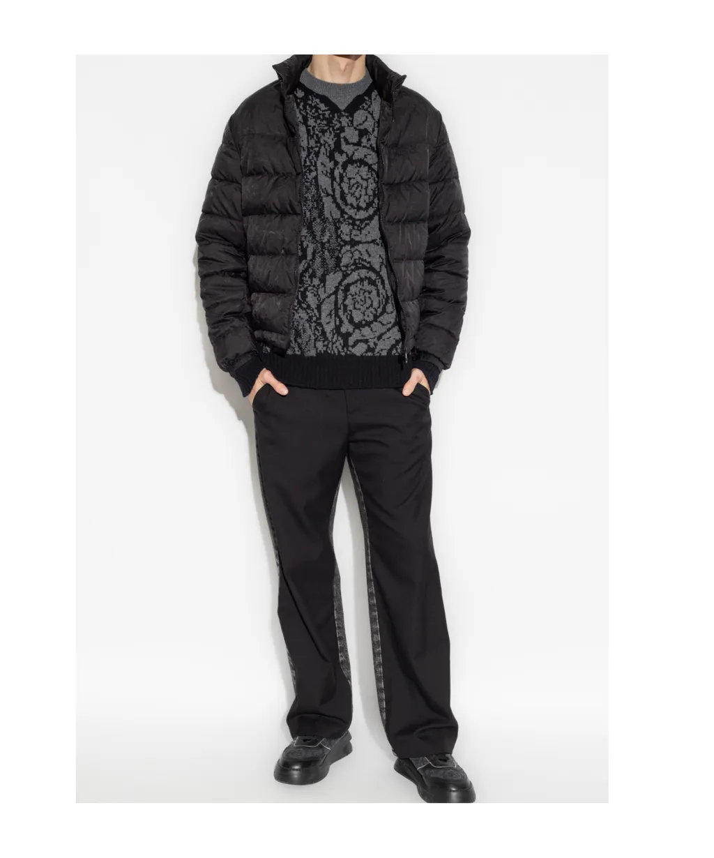 Versace Barocco-Printed Zipped Padded Jacket