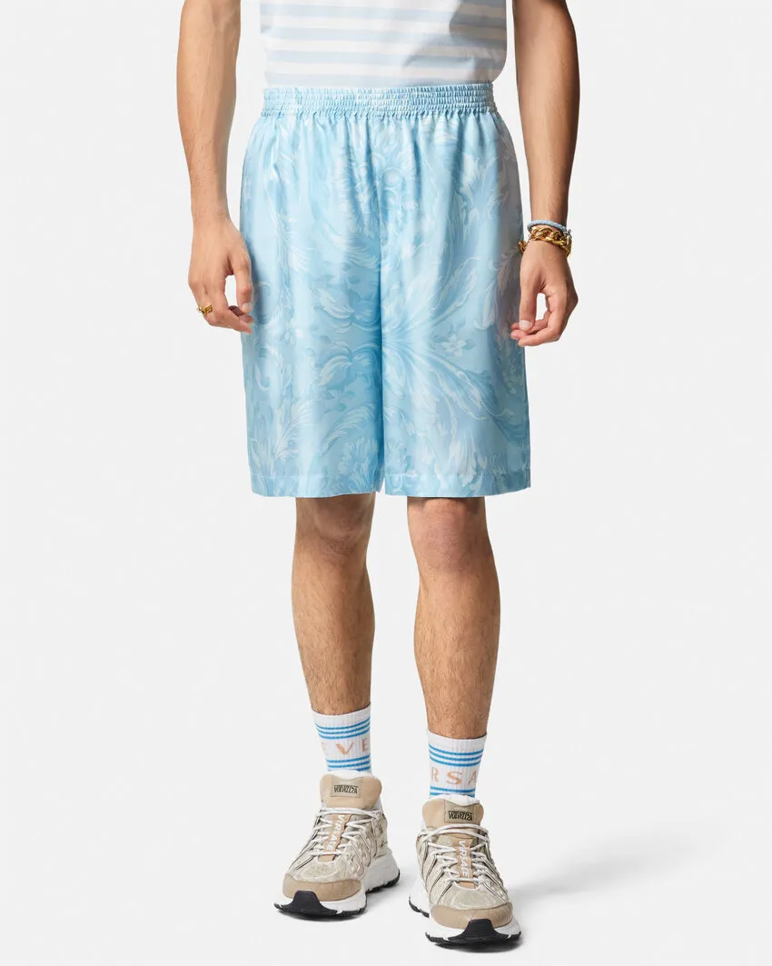 Versace Barocco-Printed Elasticated Waistband Shorts