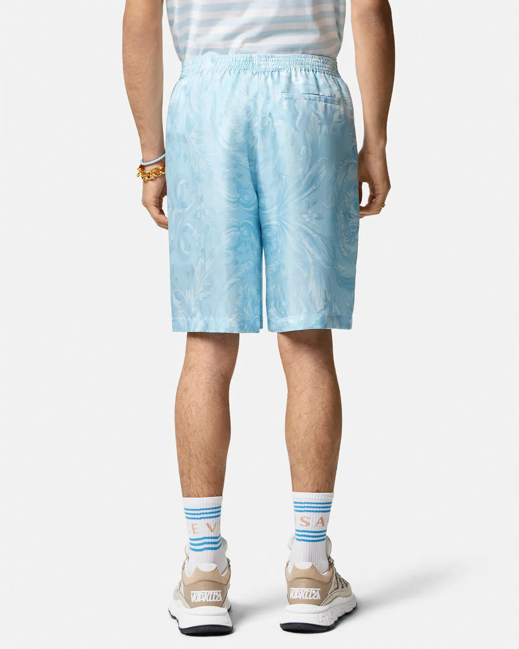 Versace Barocco-Printed Elasticated Waistband Shorts