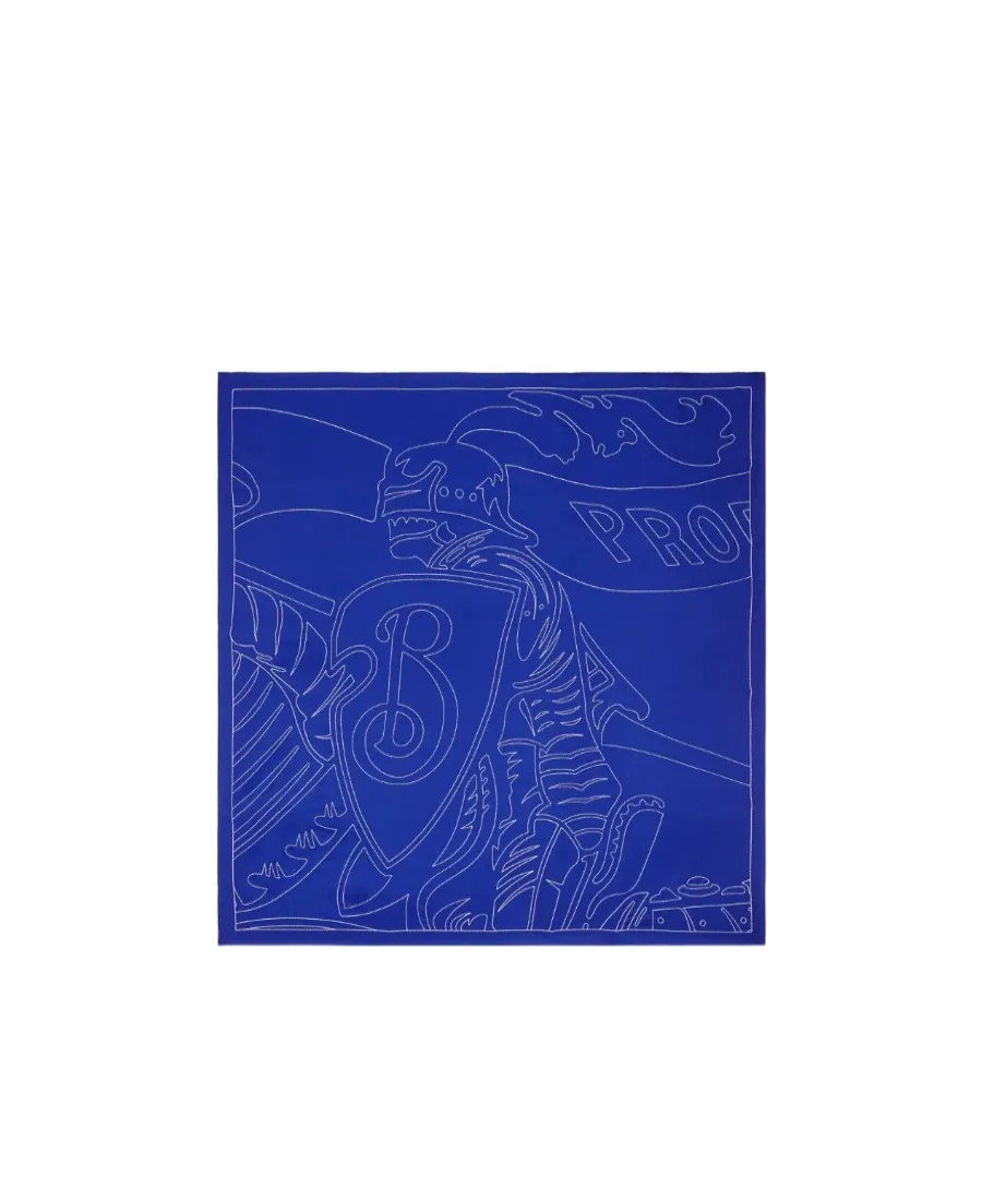 Burberry Equestrian Knight Motif Finished-Edge Scarf
