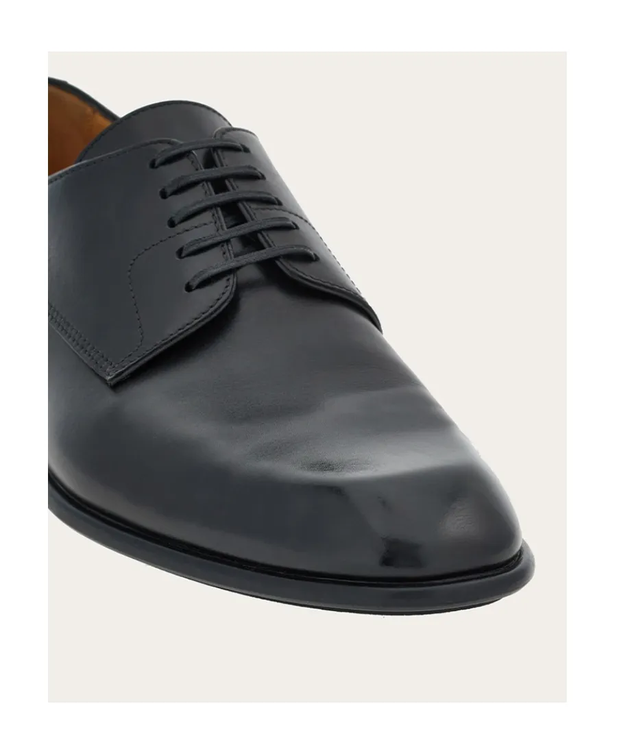 Salvatore Ferragamo Almond-Toe Lace-Up Derby Shoes