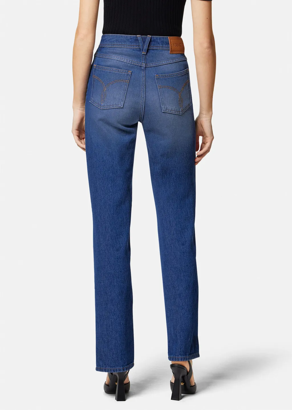 Versace High-Waist Straight-Leg Jeans