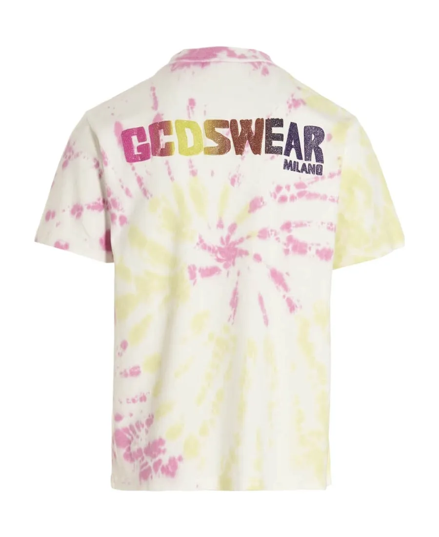 Gcds Logo Printed Tie-Dye Crewneck T-Shirt