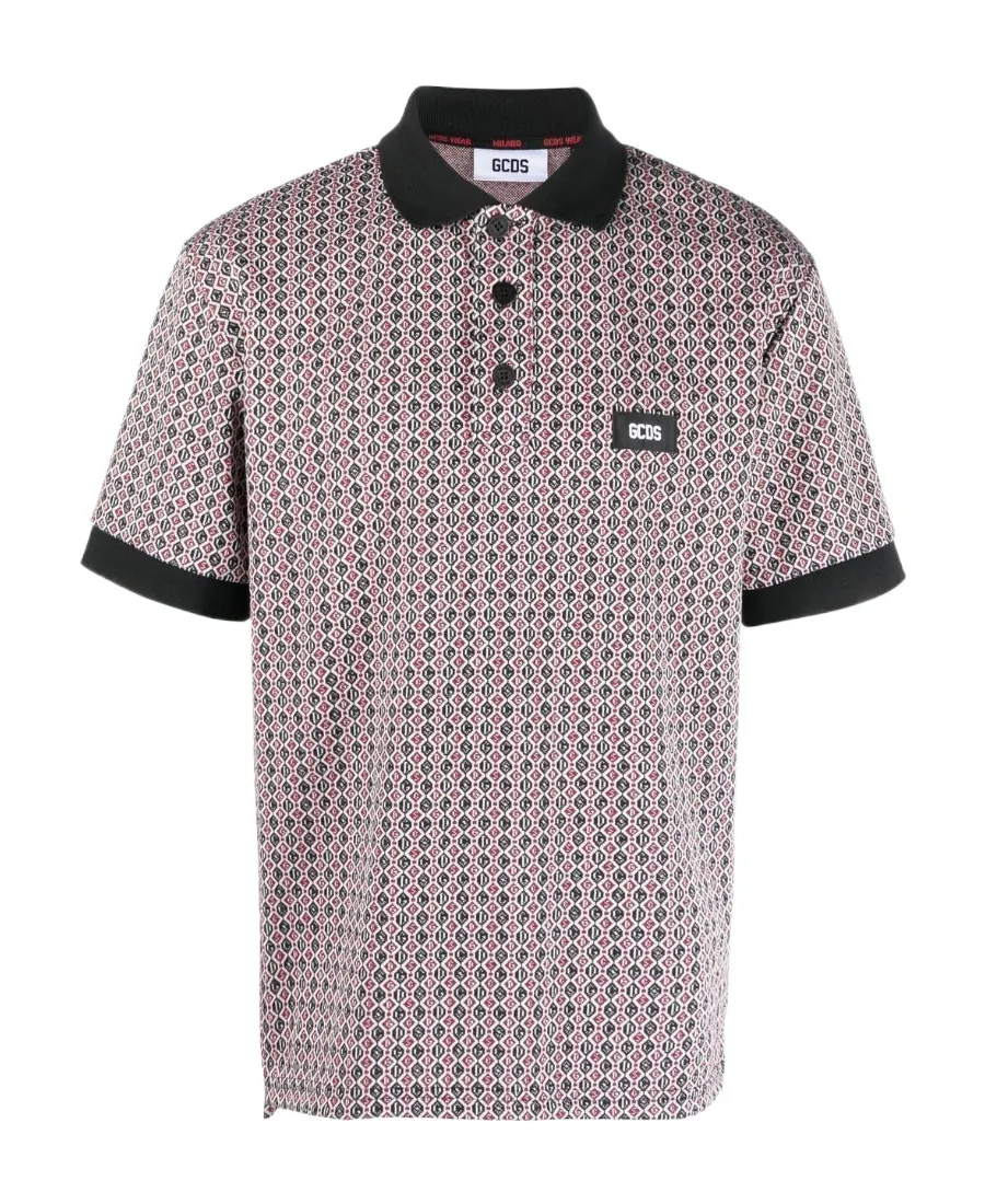Logo-Patch Jacquard Polo Shirt