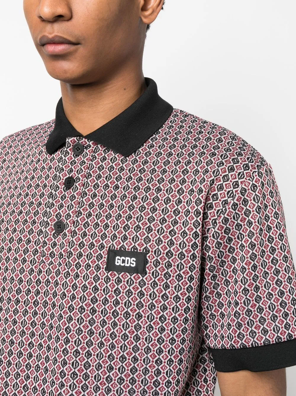 Logo-Patch Jacquard Polo Shirt