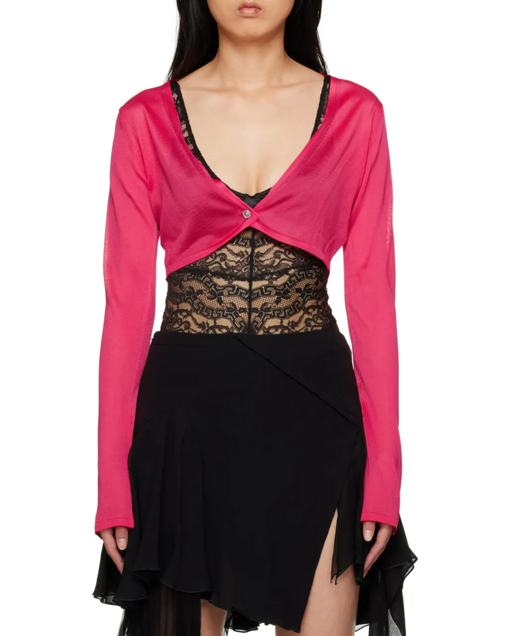 Medusa Cropped Buttoned Cardigan