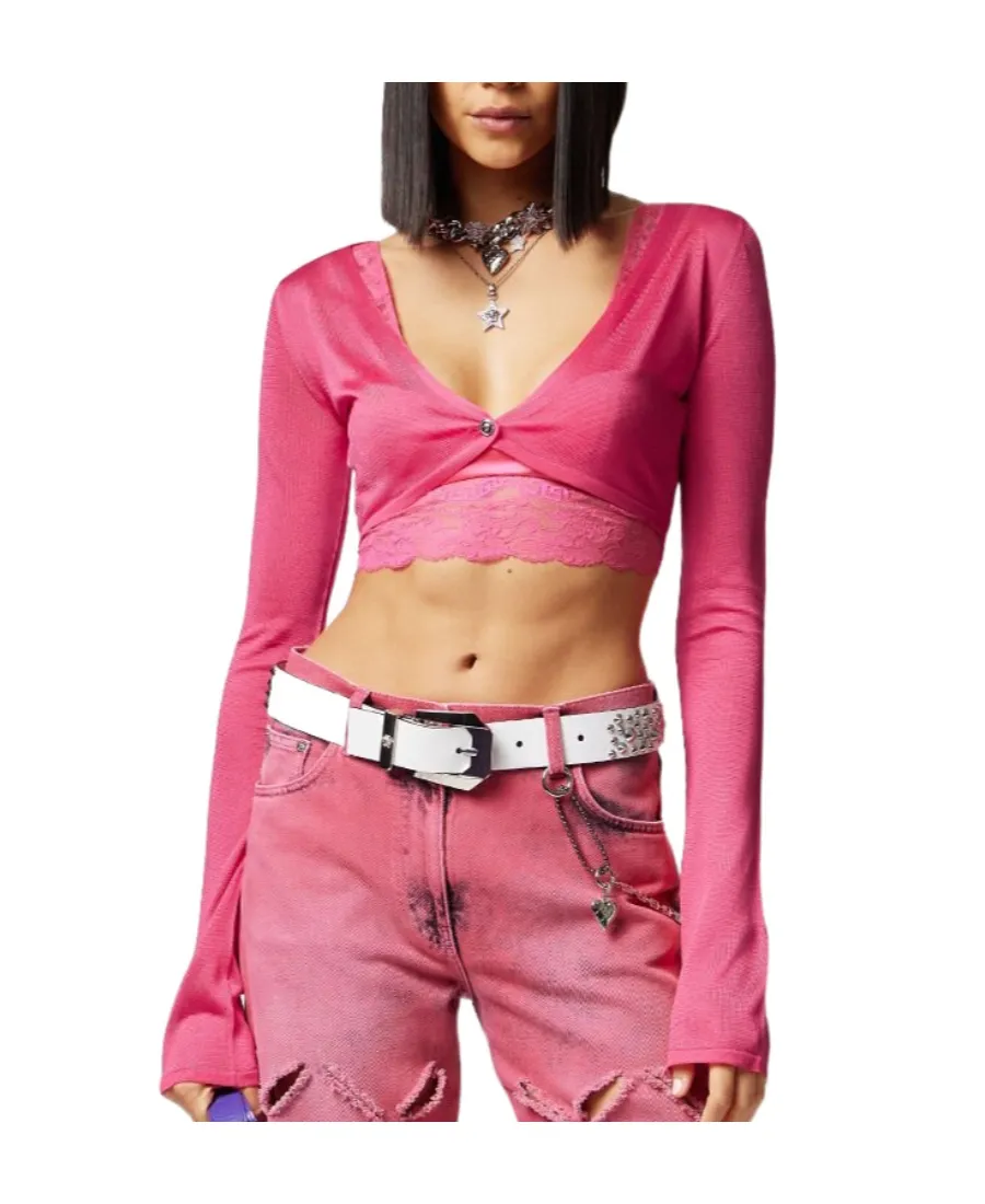 Medusa Cropped Buttoned Cardigan
