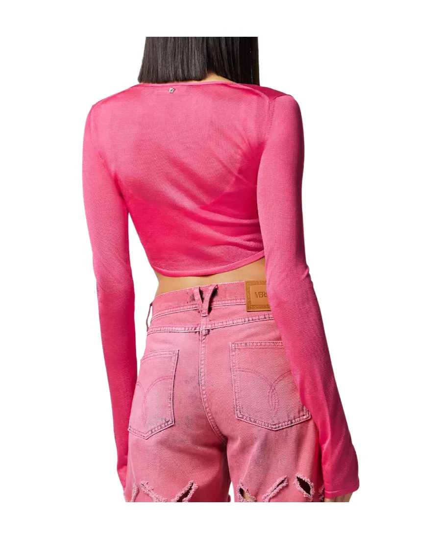 Medusa Cropped Buttoned Cardigan