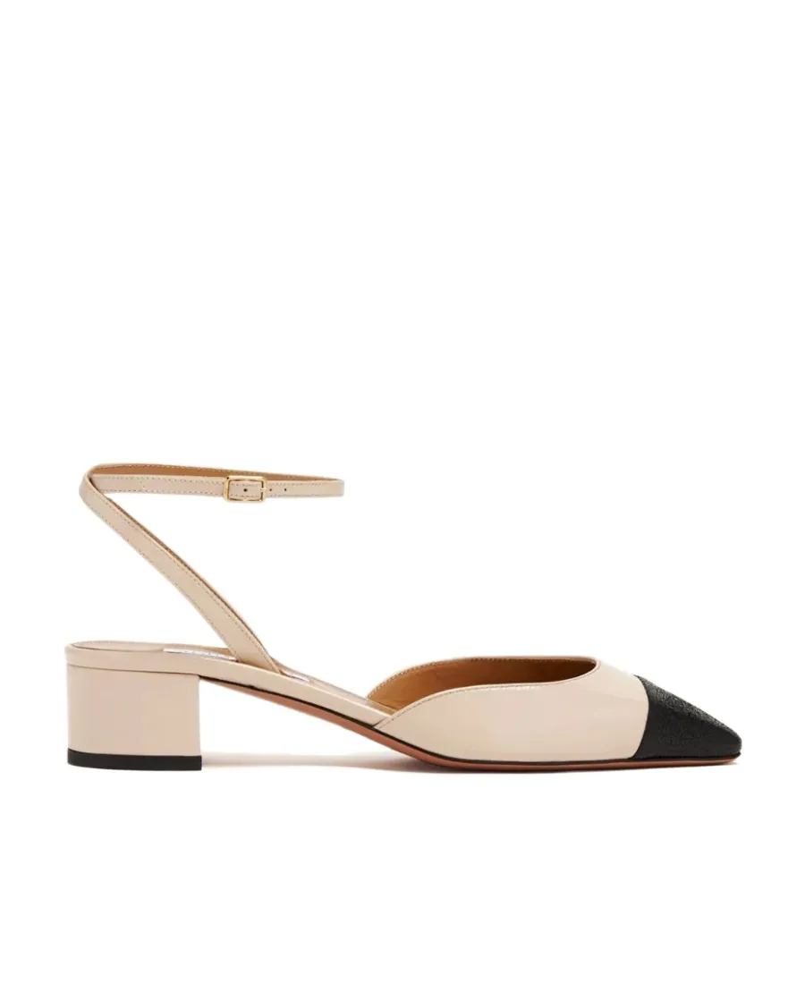 Two-Tone Thick Heel Shoes