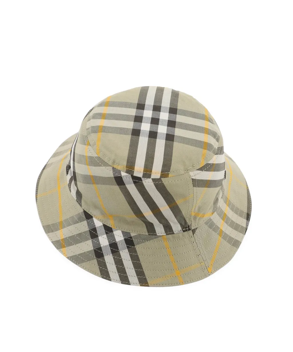 Burberry Logo Embroidered Checked Reversible Bucket Hat