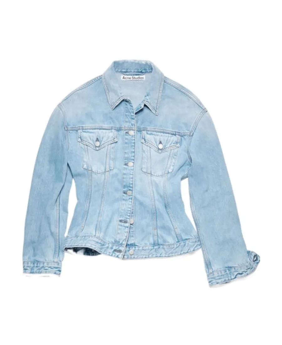 Hourglass-Silhouette Cotton Denim Jacket