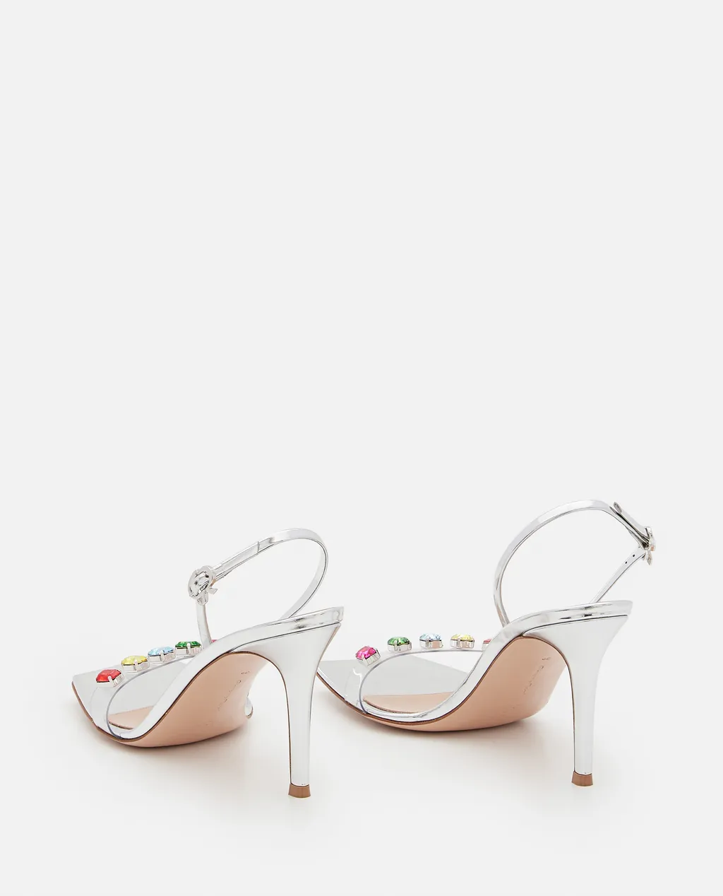 Gianvito Rossi Ribbon Square Toe Embellished Sandals