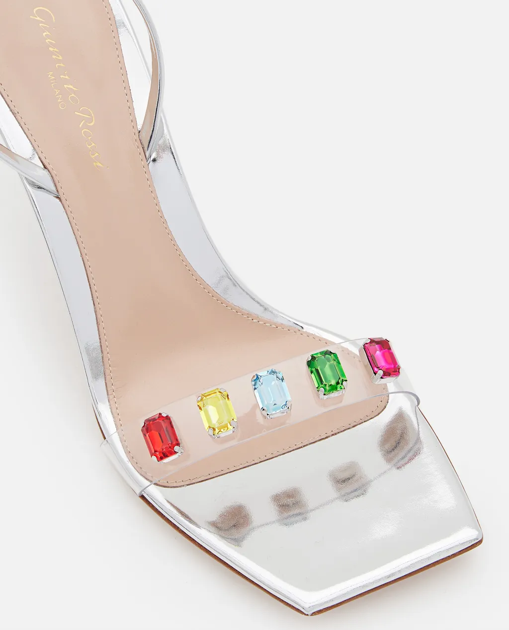 Gianvito Rossi Ribbon Square Toe Embellished Sandals