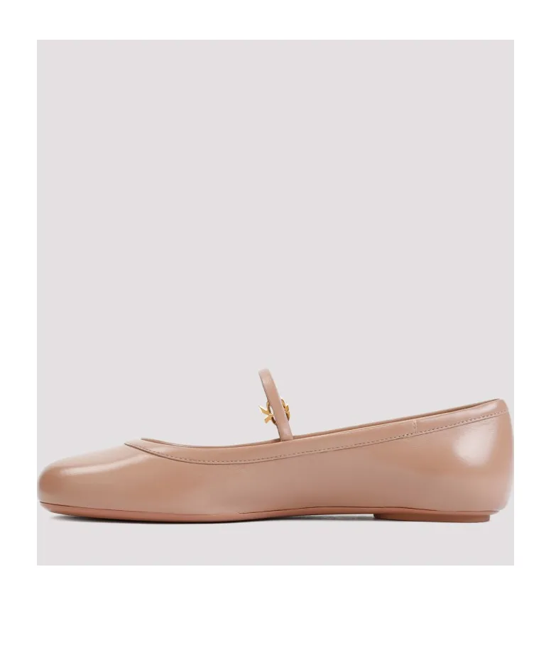Gianvito Rossi Carla Buckle-Strap Ballerina Shoes