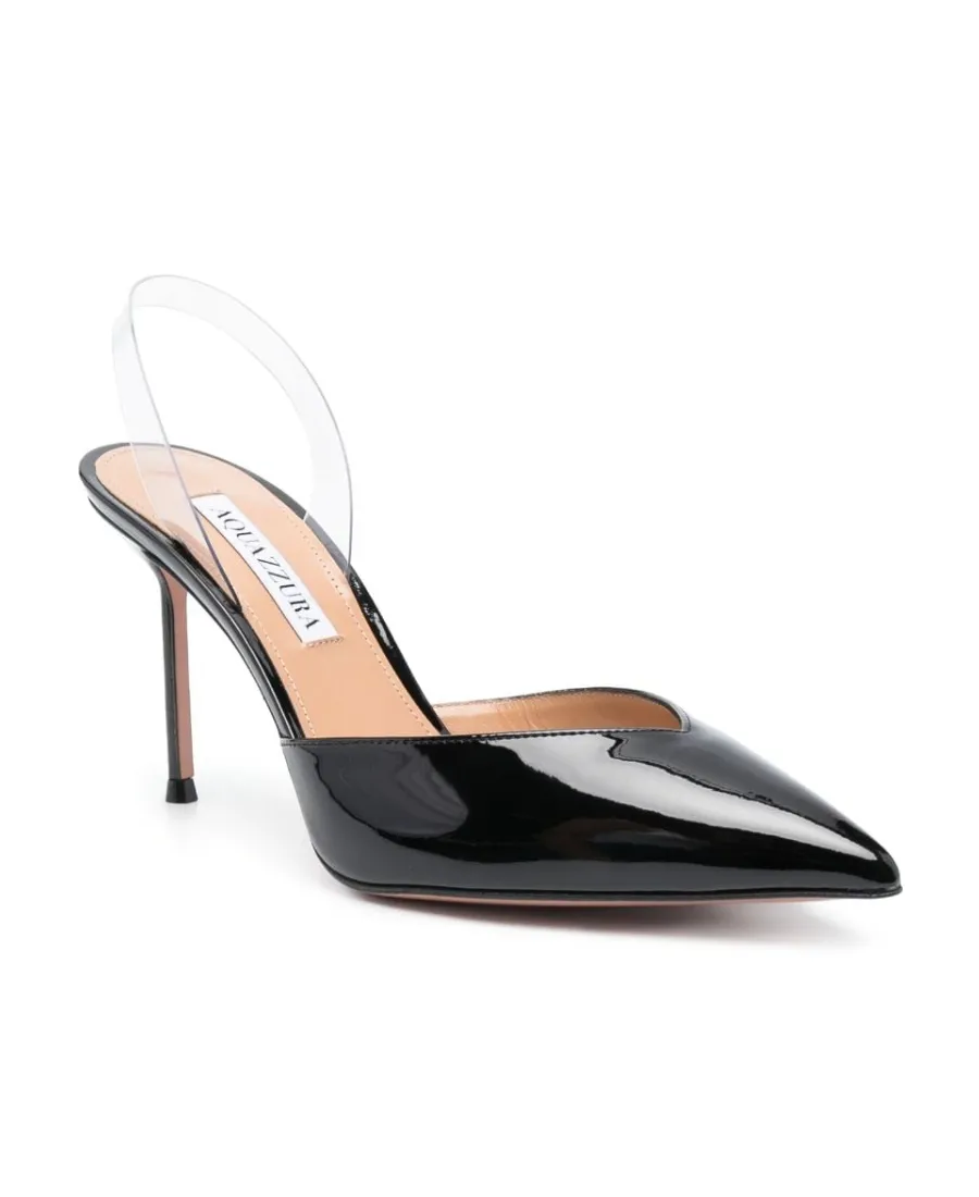 Aquazzura V Plexi Pointed-Toe Slingback Pumps