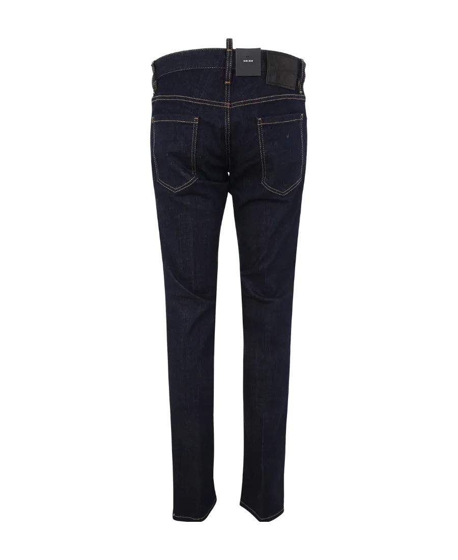 Dsquared2 Logo Patch Straight Leg Jeans