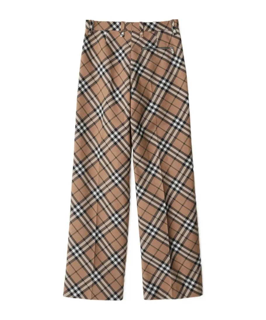 Burberry Checked Straight-Leg Tailored Trousers