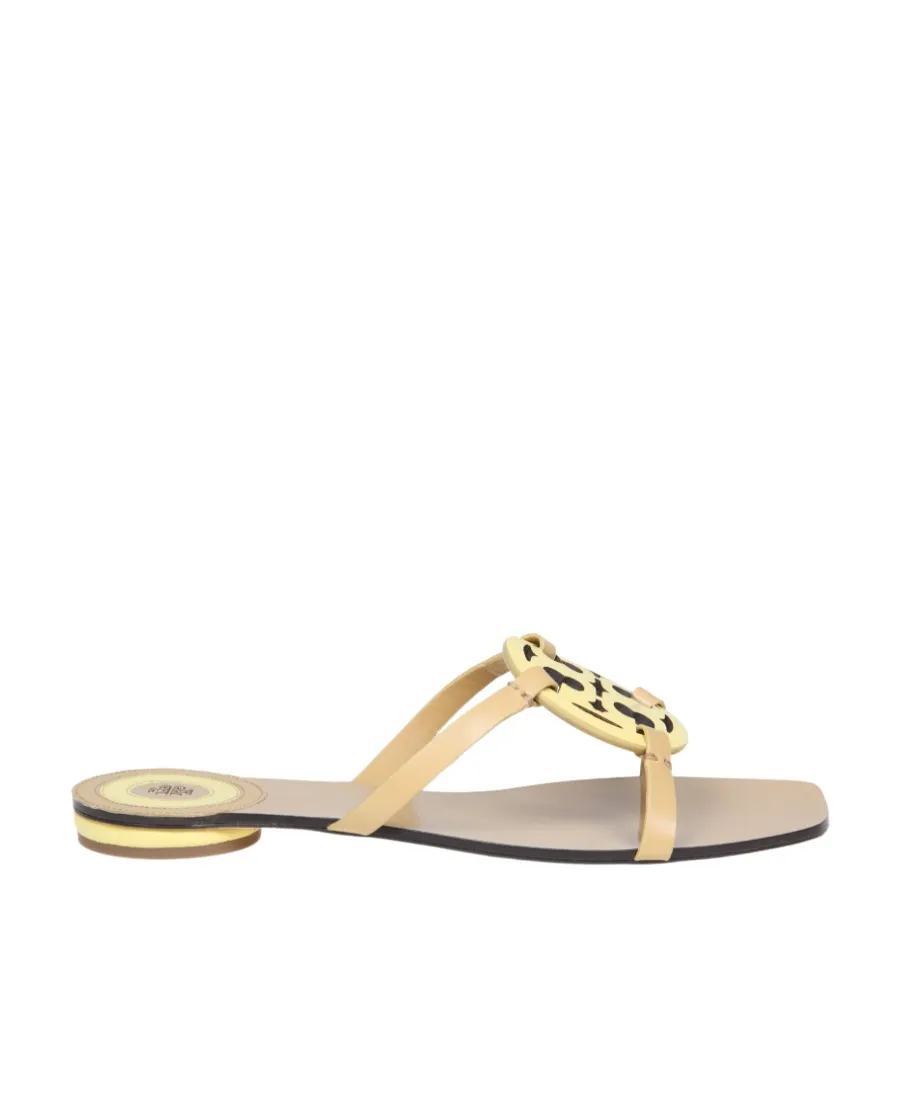 Tory Burch Miller Double T Logo Plaque Slip-On Slides