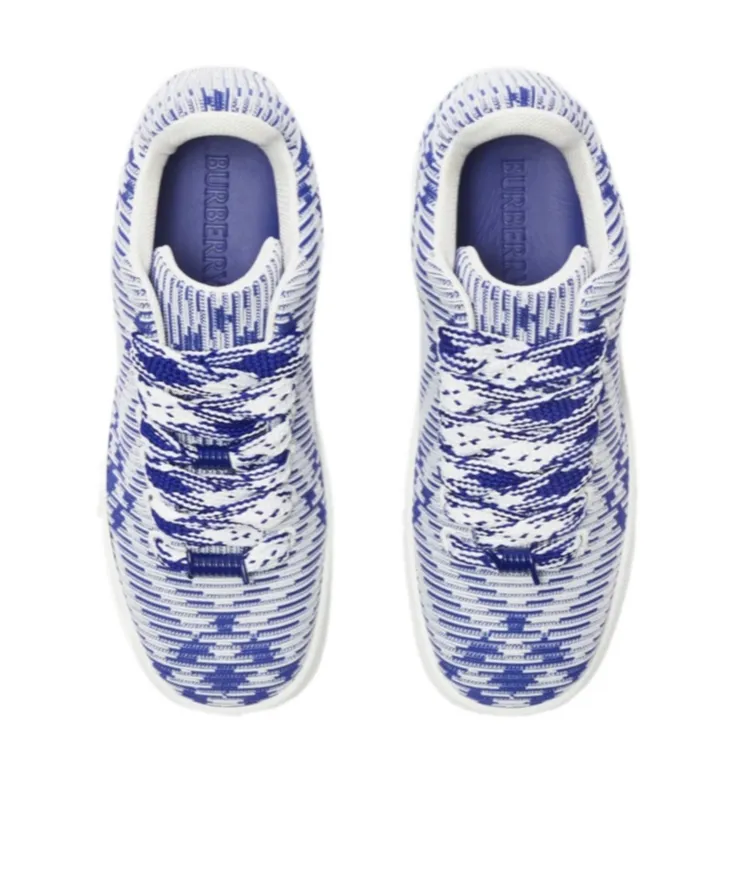 Burberry Bubble Check-Printed Lace-Up Sneakers