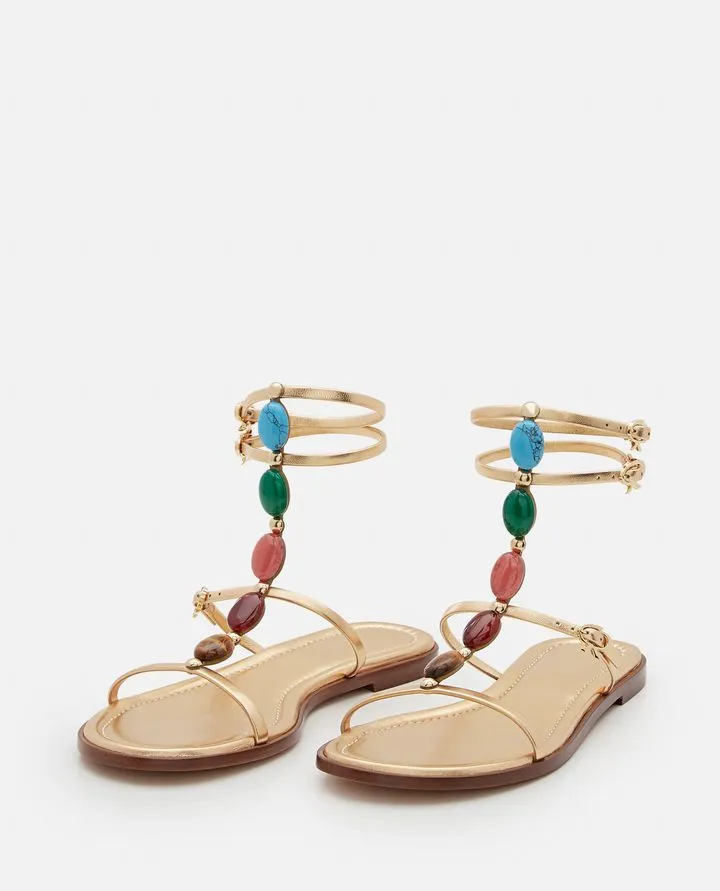 Gianvito Rossi Shanti Embellished Flat Sandals