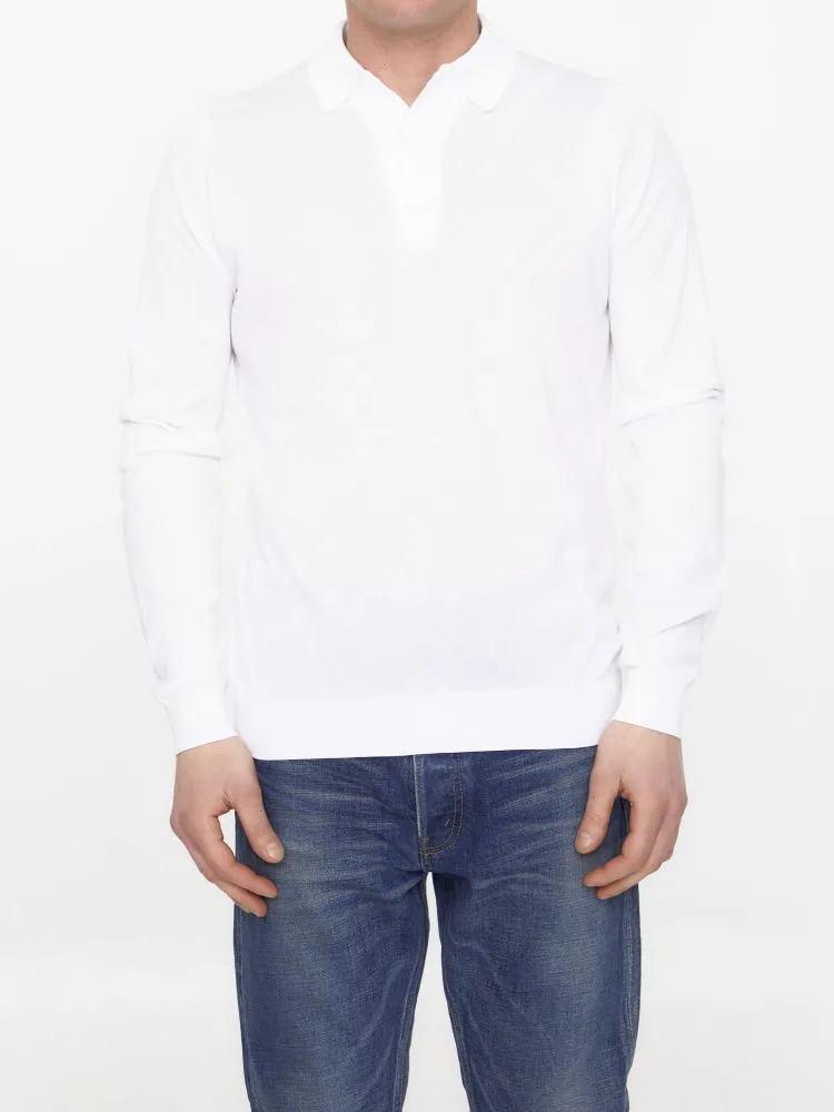 John Smedley Bradwell Long-Sleeve Polo Shirt