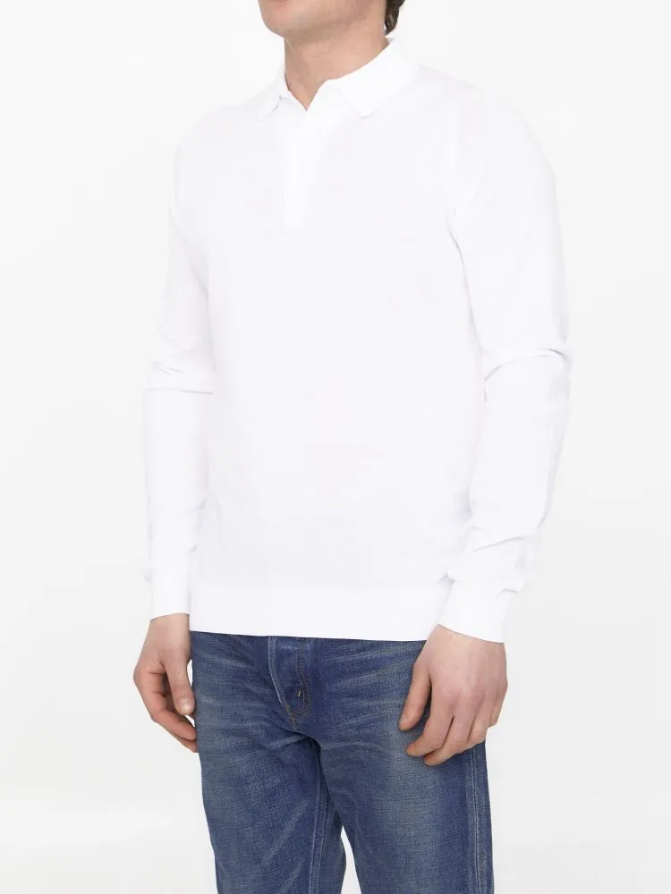 John Smedley Bradwell Long-Sleeve Polo Shirt