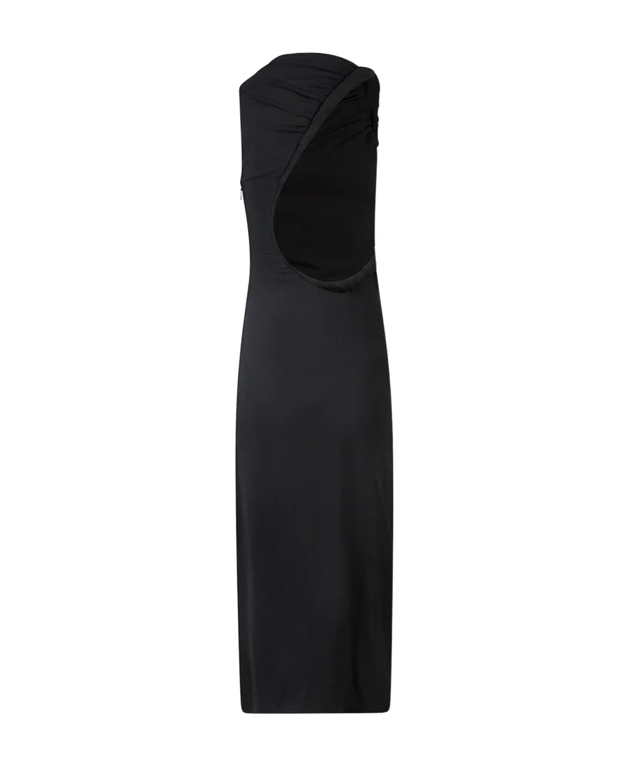 Versace Cut-Out Detailed Crewneck Midi Dress