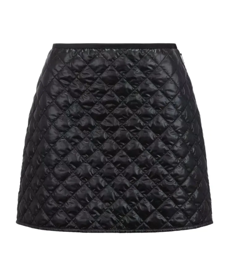 Moncler Logo Patch Quilted Mini Skirt