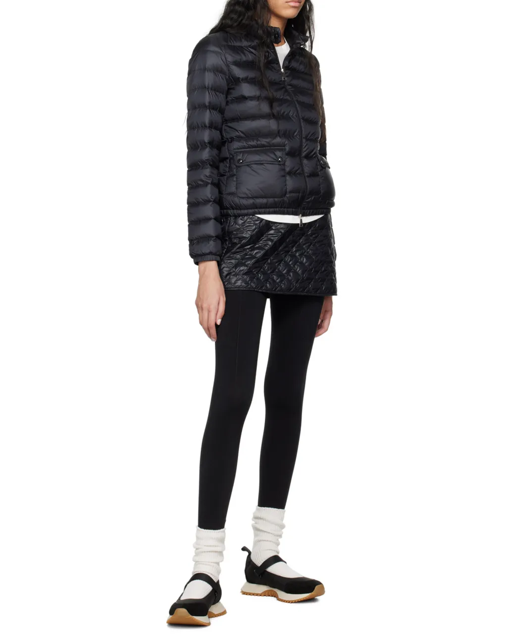 Moncler Logo Patch Quilted Mini Skirt