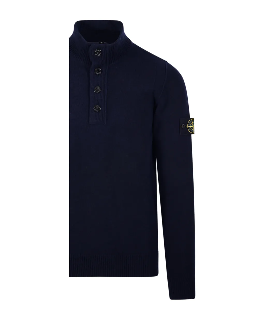 Stone Island Buttoned High Neck Sweater