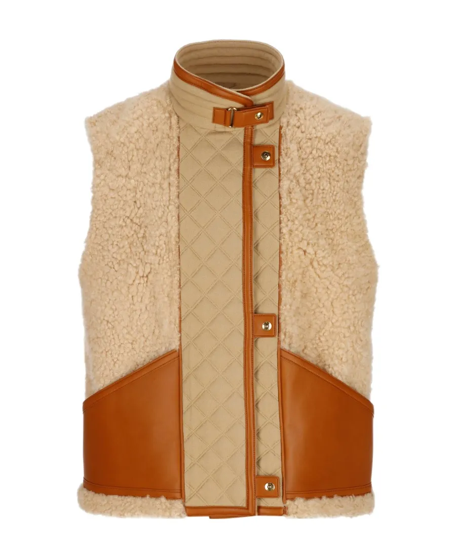 High-Neck Splicing Vest