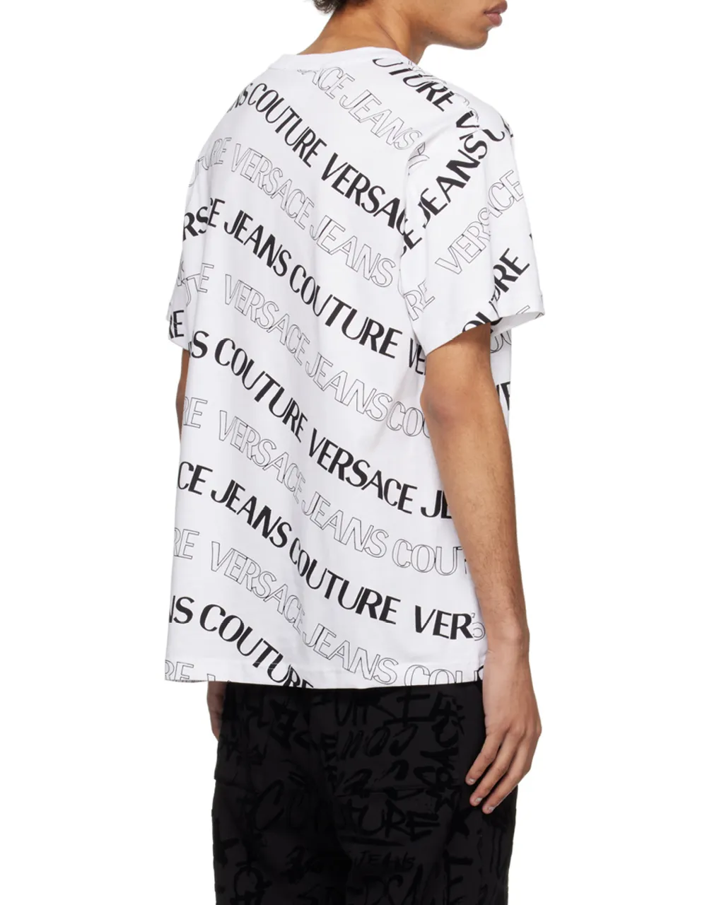 Versace Jeans Couture Allover Logo Printed Crewneck T-Shirt