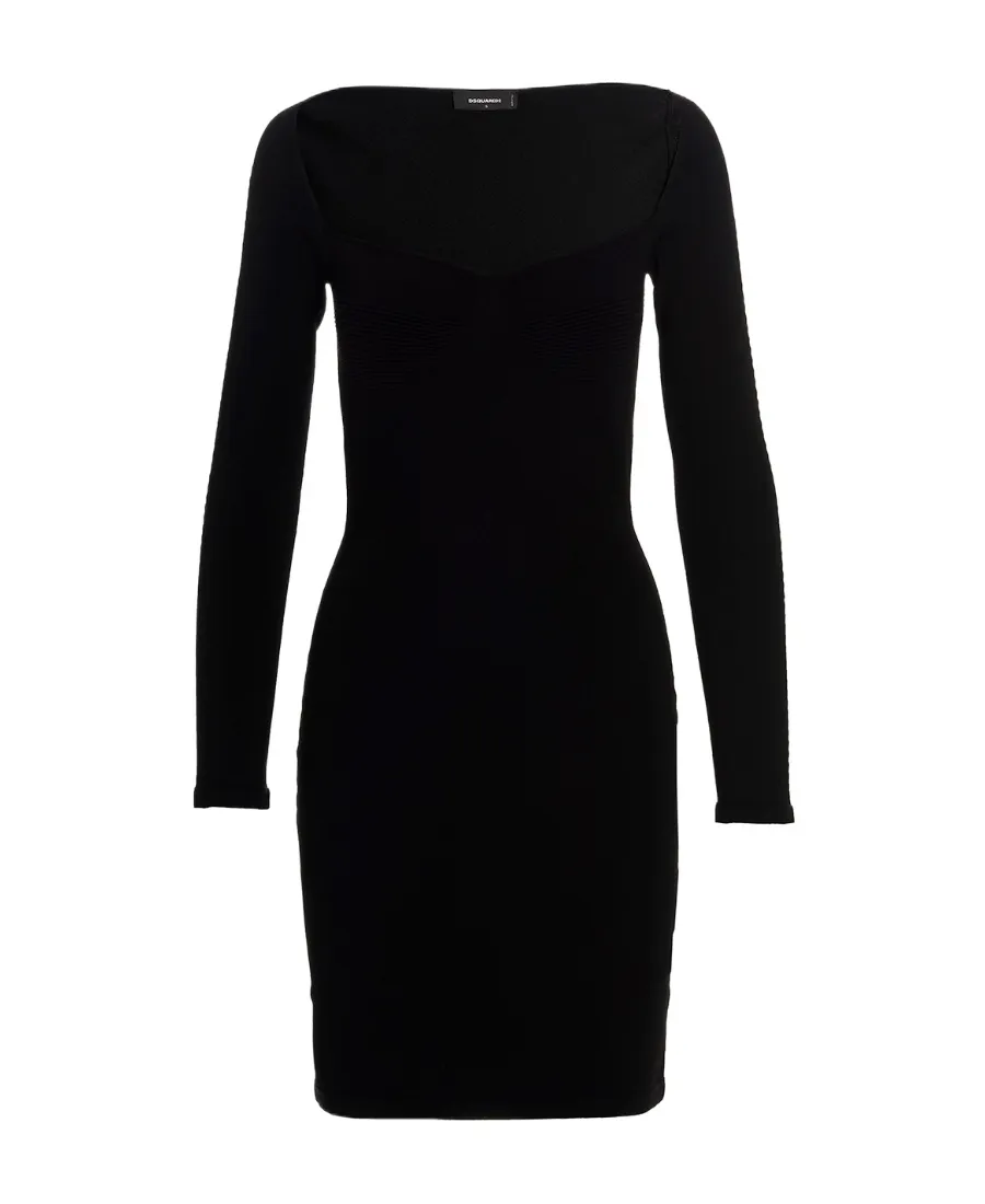 Dsquared2 Long-Sleeved Sweetheart Neck Mini Dress