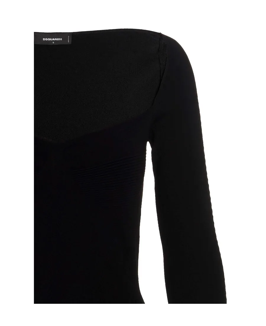 Dsquared2 Long-Sleeved Sweetheart Neck Mini Dress