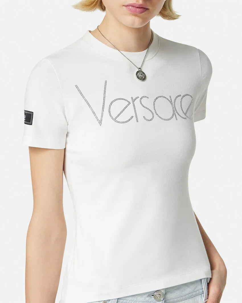 Versace Logo-Embellished Crewneck T-Shirt