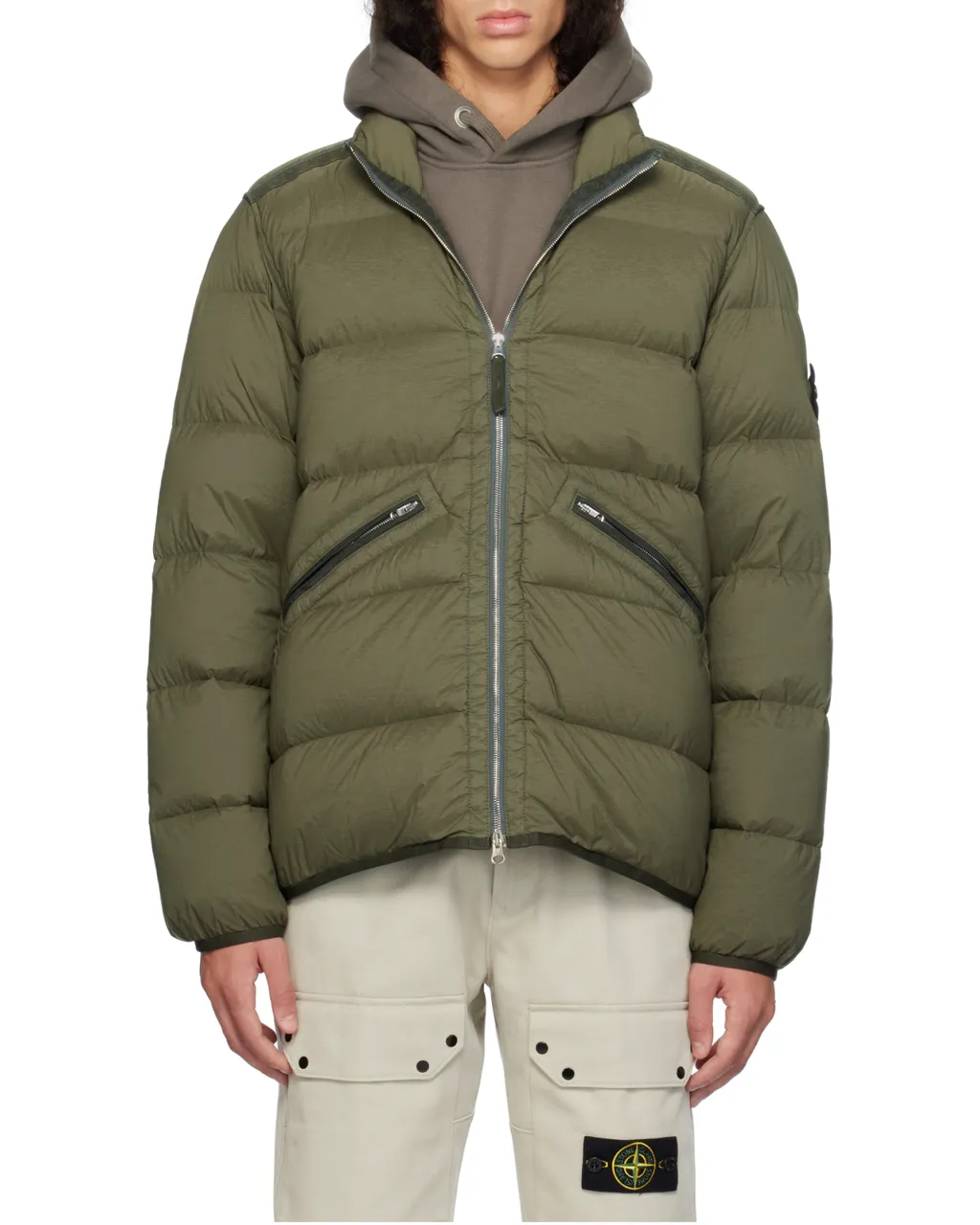 Stone Island High-Neck Zip-Up Coat