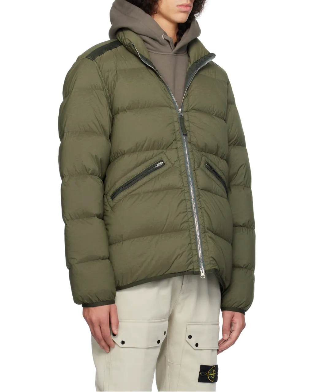 Stone Island High-Neck Zip-Up Coat