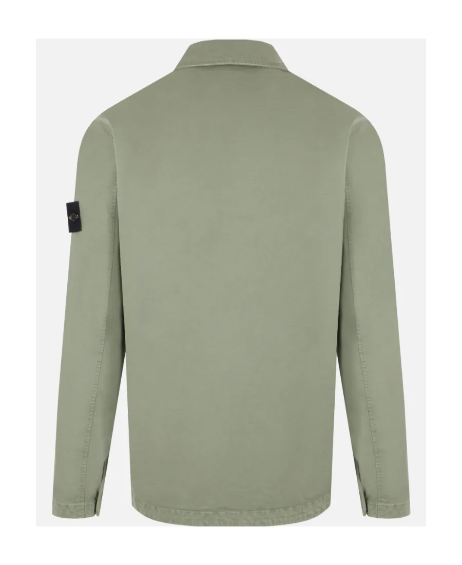 Zip-Up Stretch-Cotton Shirt Jacket