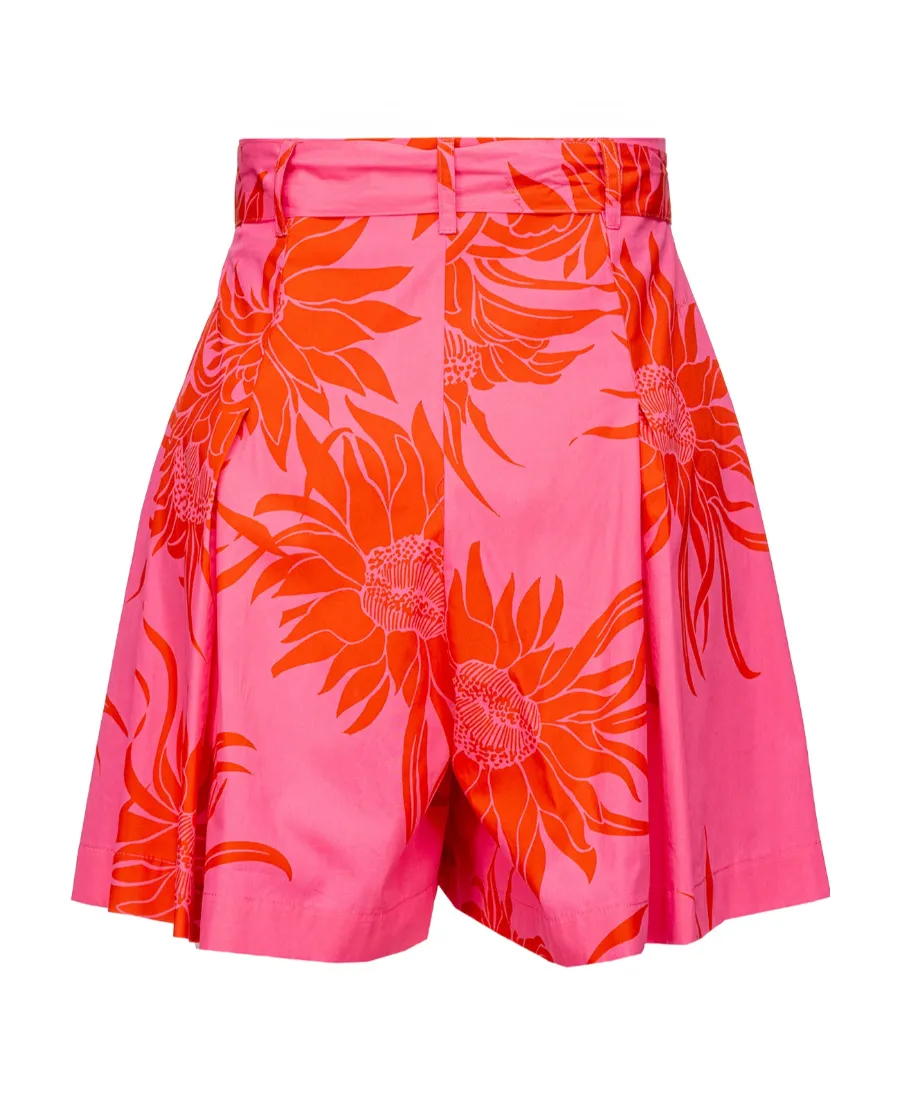 Pinko Graphic Printed Belted Shorts