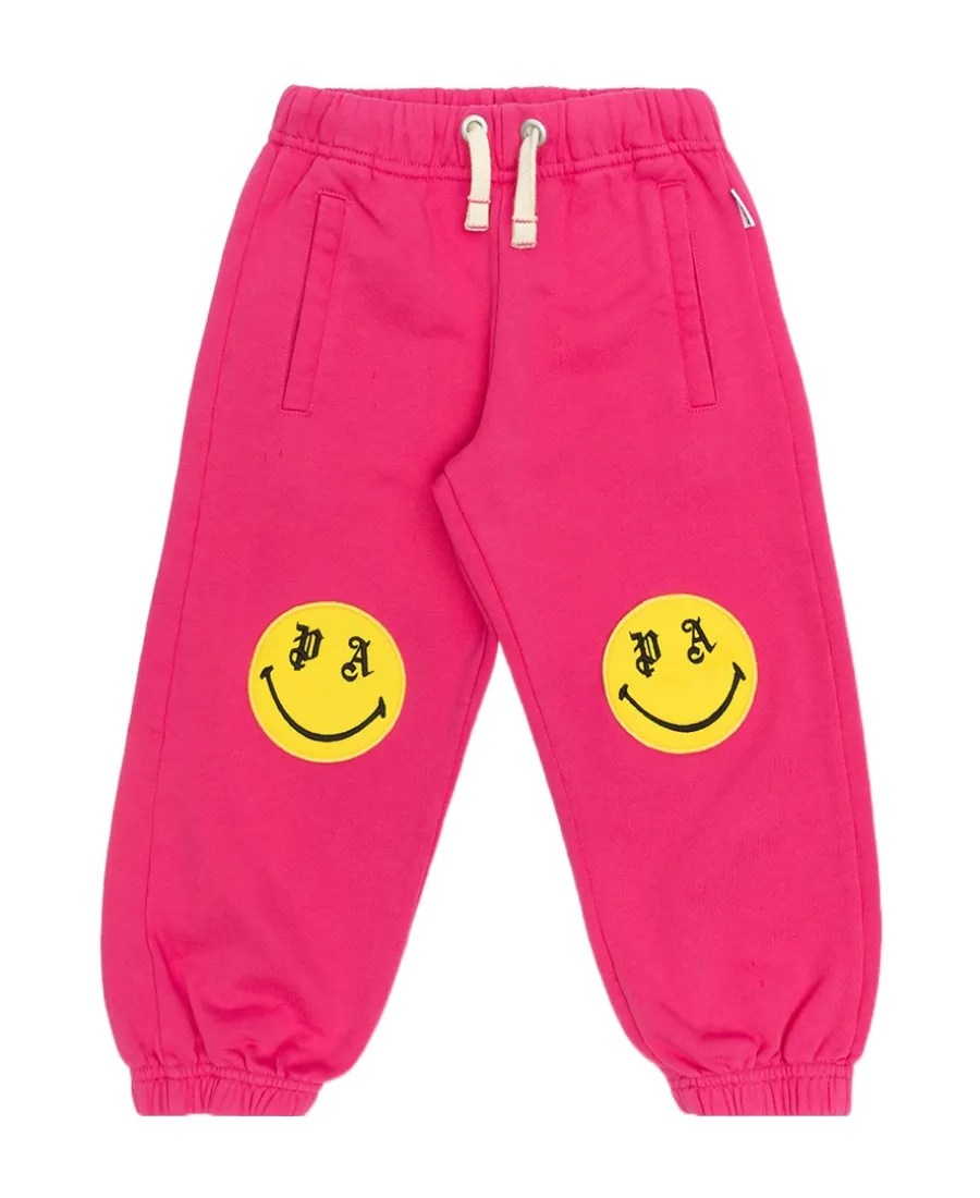 Palm Angels Kids Smiley-Patch Drawstring Track Pants