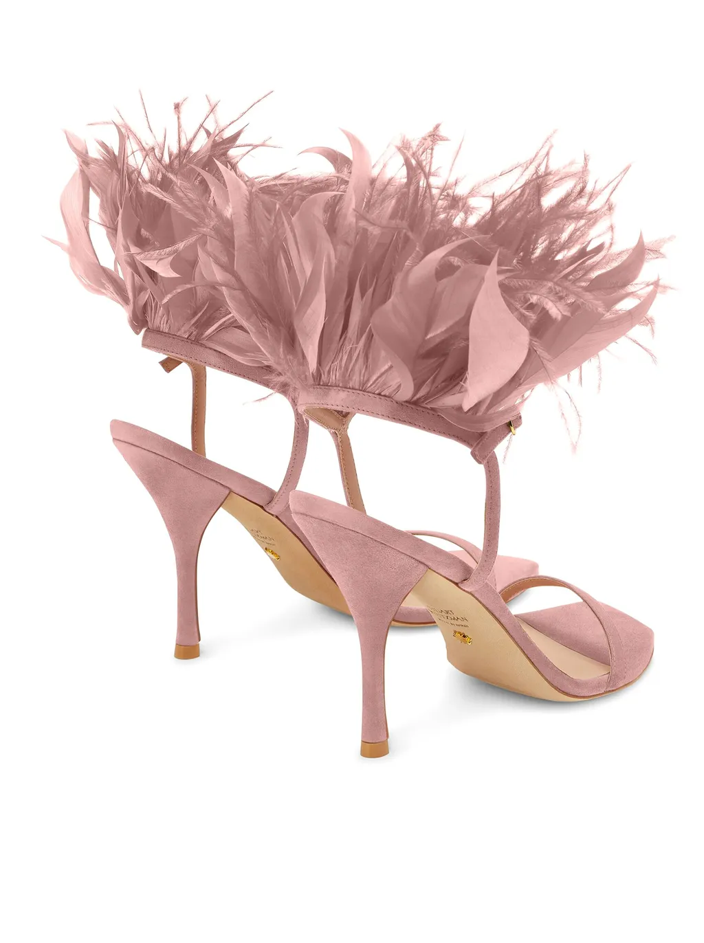 Feather High-Heeled Sandals