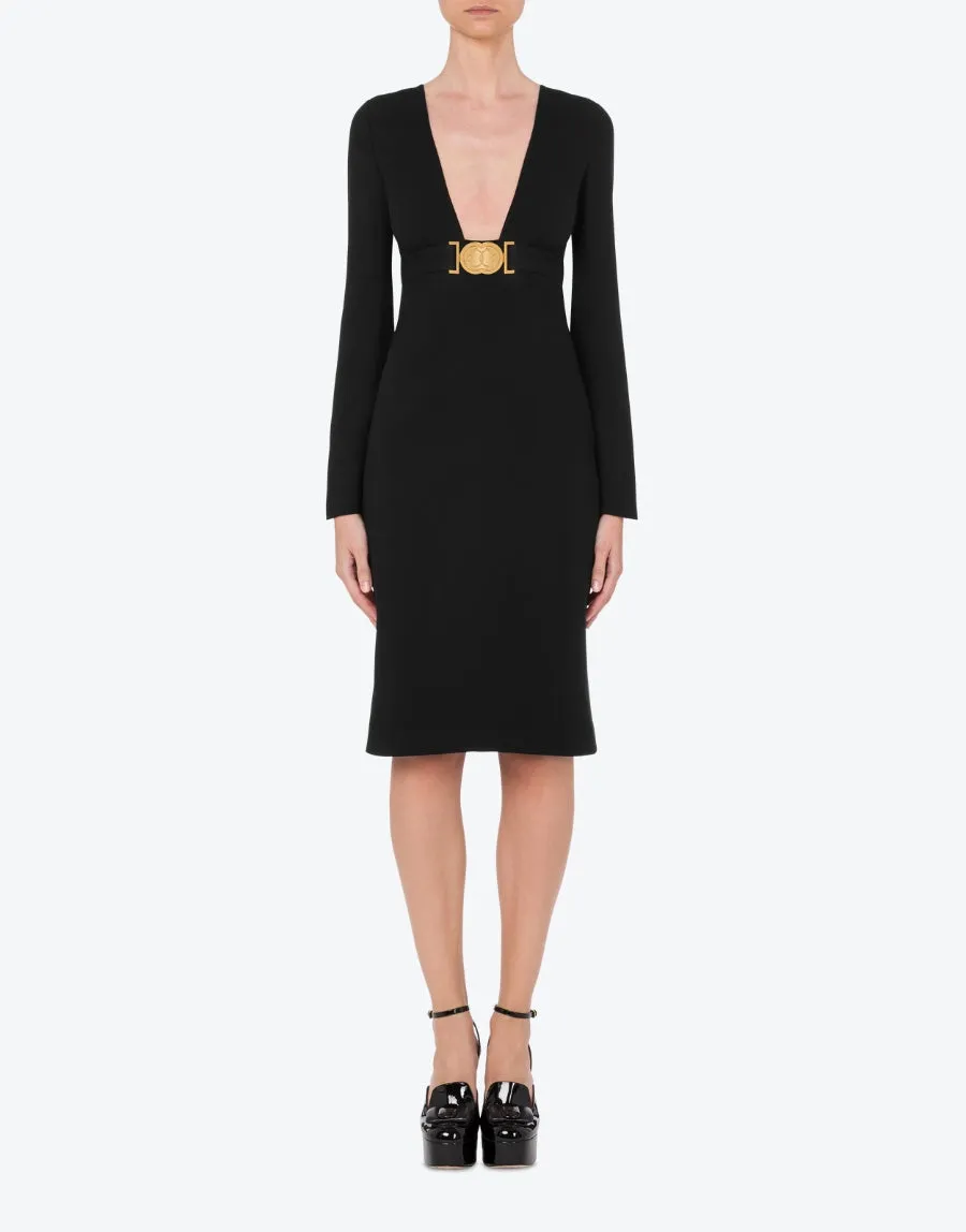 Moschino Smiley Buckled V-Neck Dress