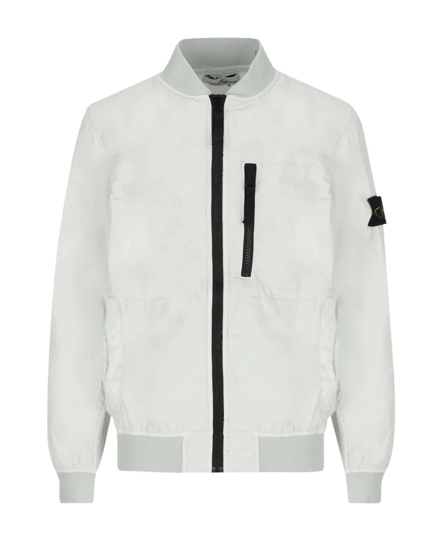 Stone Island Junior Long-Sleeved Zip-Up Bomber Jacket