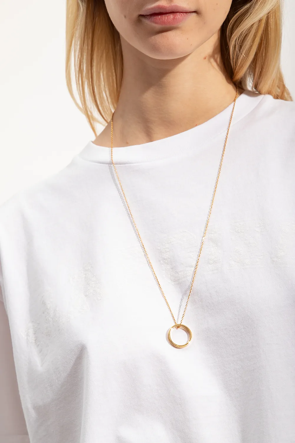 Maison Margiela Ring-Pendant Detailed Necklace