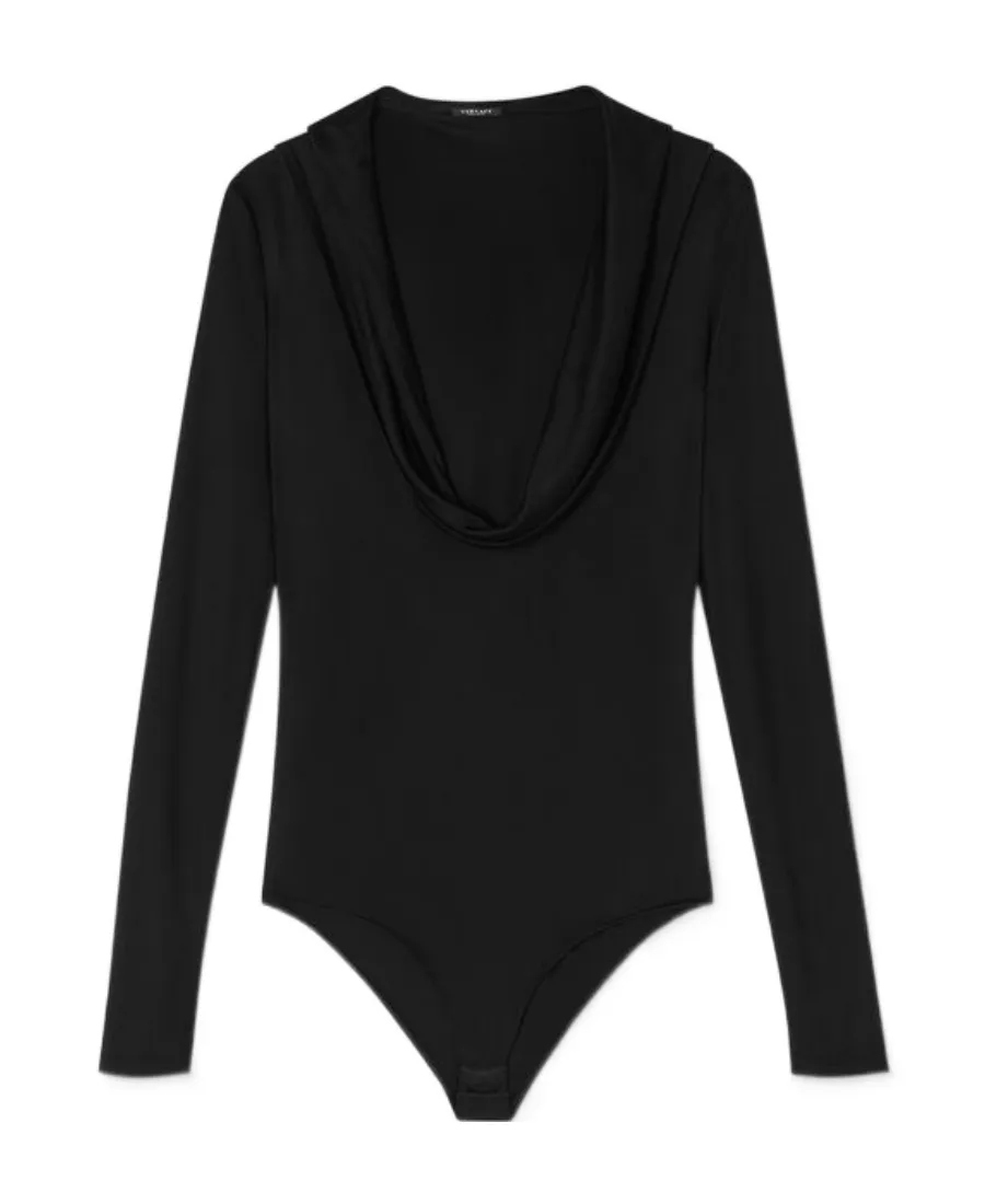 Cowl-Neck Long-Sleeved Bodysuit