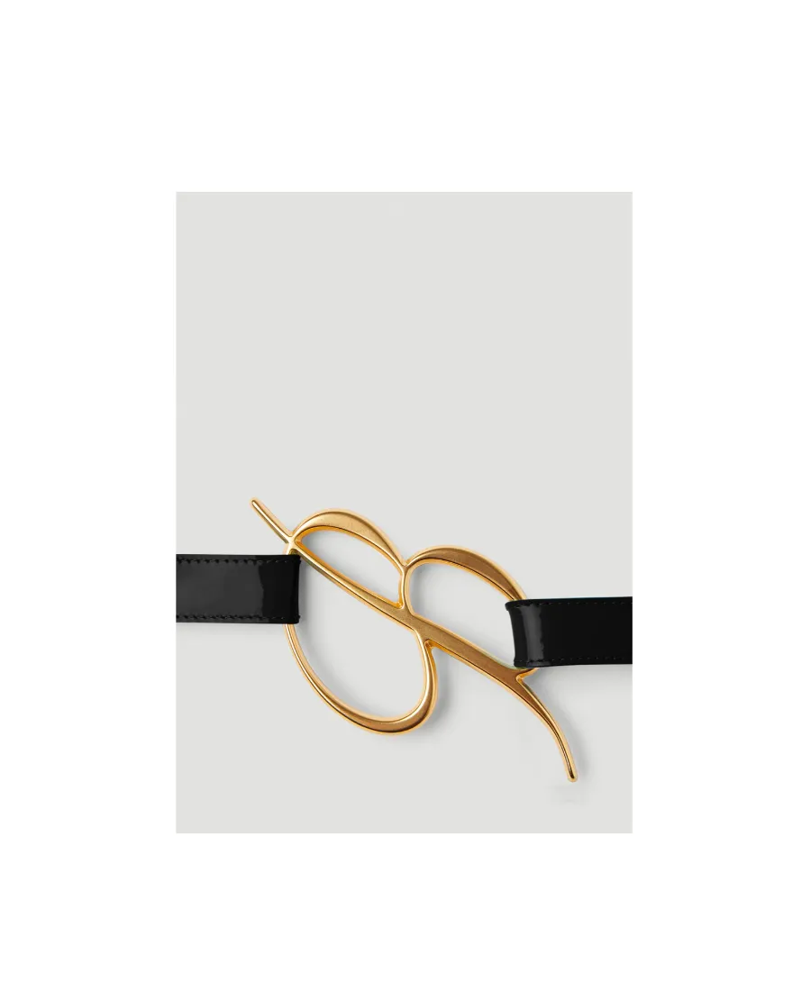 Blumarine Logo Plaque Patent Belt